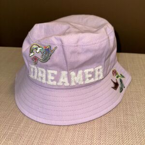 Disney Parks Pastel Trendy Lilac Embroidered Princess Dreamer Bucket Hat NWT